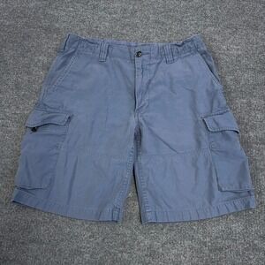 Polo Ralph Lauren Cargo Shorts Mens 33 Faded Blue Drill Khaki Military Twill 10"